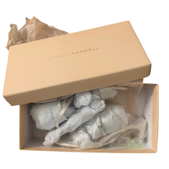 Loeffler Randall Alice Cream Satin Sandal Size 6 New in Box 2” Heel Wedding Gala - Picture 7 of 12